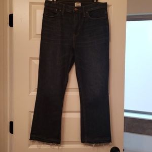 J Crew Billie Demi Boot crop jeans w/ frayed hem